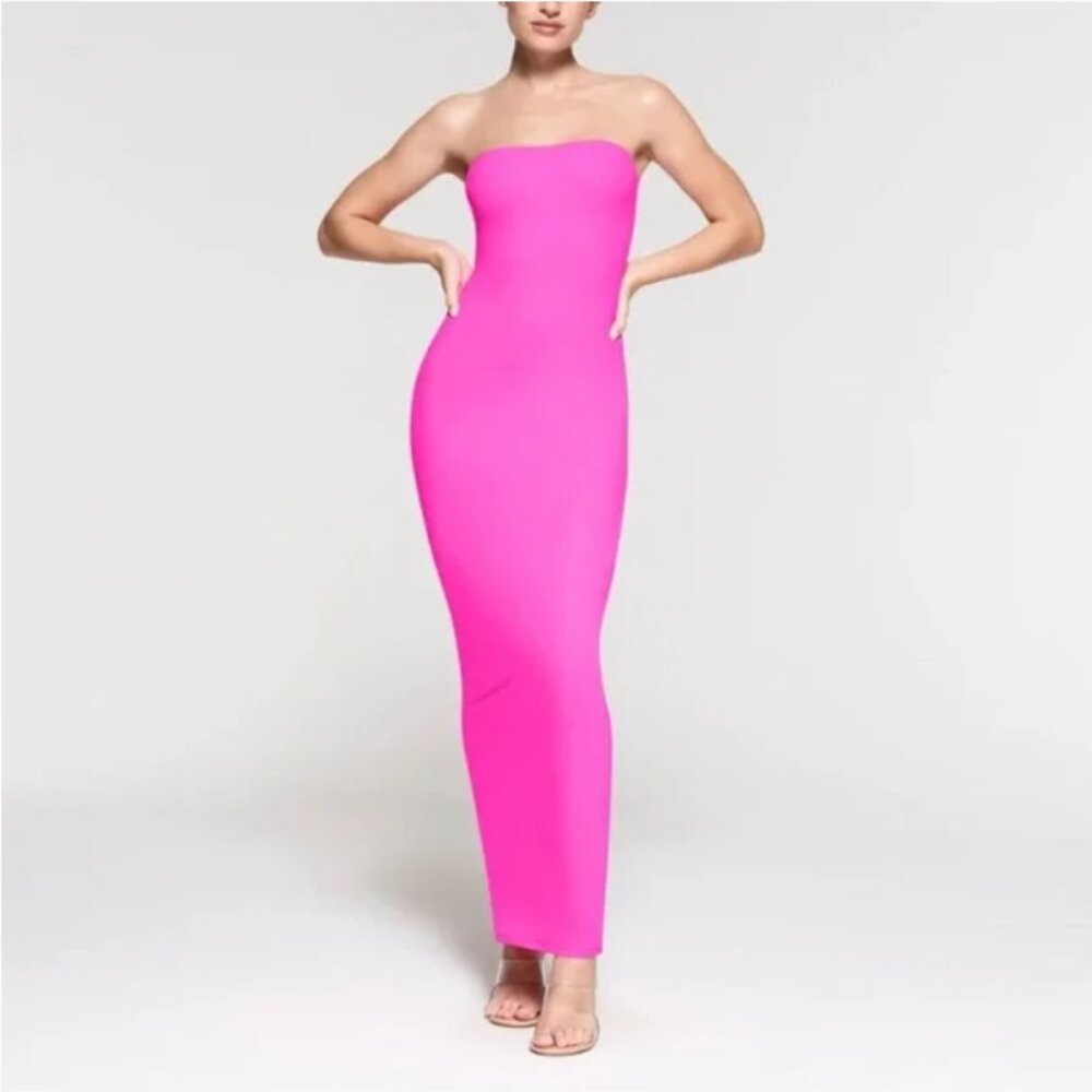 SKIMS Neon Pink Fits Everybody Tube Dress L NWT
